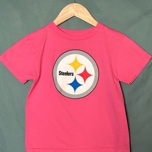 Girls Pink Steelers Short Sleeve T-Shirt- 5/6